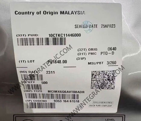 میکروکنترلر MCIMX6Q6AVT08ADR MCU i.MX6Q چهار هسته‌ای 32 بیتی 852MHz ARM Cortex-A9 با سرعت 1 گیگاهرتز