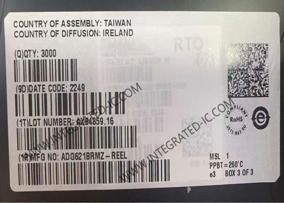 ADG621BRMZ تراشه مدار یکپارچه دو قطعه SPST سوئیچ IC با بسته MSOP 10 لوله 2.7V تا 5.5V واحد و ±2.7V تا ±5.5V دو قطعه