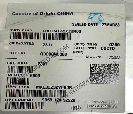 MKL03Z32VFK4R میکروکنترلر 32 بیتی با سرعت کلاک 48 مگاهرتز، 22 ورودی/خروجی و 2 کیلوبایت RAM، میکروکنترلر Kinetis KL03