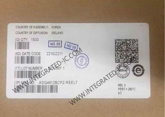 تراشه مدار مجتمع ADG4612BCPZ با مقاومت روشن 50mOhm، سوئیچ های 4 کاناله Quad SPST و حداکثر مقاومت روشن 6.1 اهم