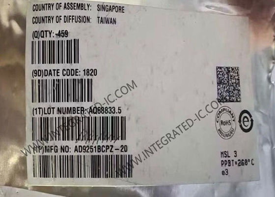 AD9251BCPZ-20 چیپ مدار یکپارچه 14 بیت 20 MSPS 1.8V دوگانه آنالوگ به دیجیتال کنورتر