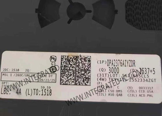 تقویت‌کننده عملیاتی دقیق OPA2376AIYZDR با پهنای باند بهره 5.5 مگاهرتز، نرخ چرخش 2 ولت بر میکروثانیه و ولتاژ آفست ورودی 5 میکروولت