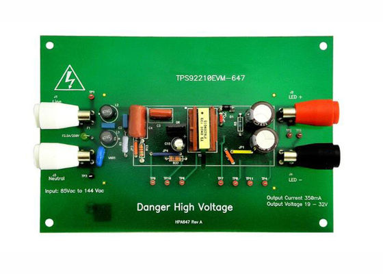 ماژول ارزیابی کنترل‌کننده درایور LED روشنایی PFC طبیعی راه‌حل‌های تعبیه‌شده TPS92210EVM-647