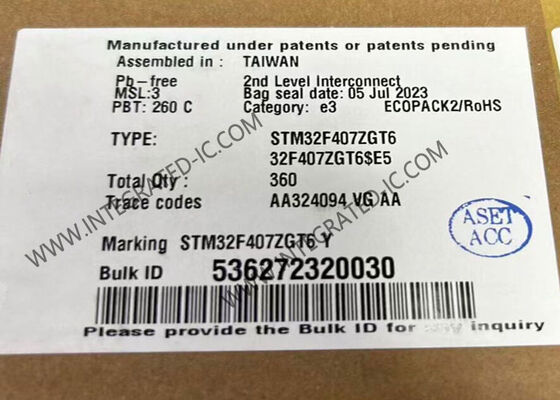 1 مگابایت FLASH تراشه مدار مجتمع STM32F407ZGT6 میکروکنترلرهای تک هسته ای 32 بیتی