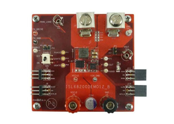 برد نمایشی کنترل‌کننده دیجیتال هیبریدی راه‌حل‌های تعبیه‌شده ISL68200DEMO1Z، برد 6 لایه ISL68200