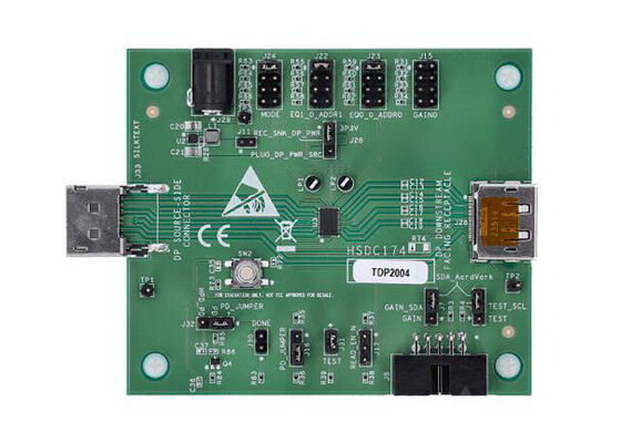 TDP2004EVM راه حل های جاسازی شده TDP2004 4-کانال DisplayPort 2.1 Redriver ارزیابی ماژول