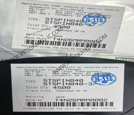 تراشه مدار مجتمع STSPIN840، درایور موتور DC دوگانه برس‌دار جمع‌وجور با جریان خروجی 1.5 آمپر و ولتاژ کاری 7 ولت تا 45 ولت