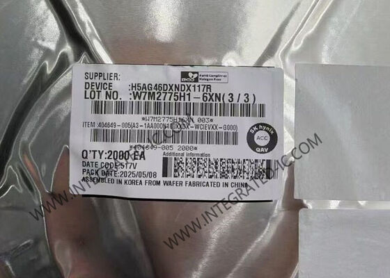 تراشه IC حافظه H5AG46DXNDX117R 16Gbit DDR4 DRAM با سرعت انتقال داده 3200Mbps در بسته BGA-96