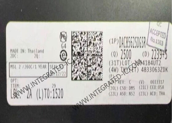 DAC8562SDGSR 16-Bit رزولوشن مصرف برق کم دو کانال دیجیتال به آنالوگ تبدیل تراشه مدار یکپارچه