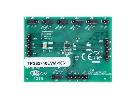 ماژول ارزیابی راه‌حل‌های تعبیه‌شده TPS62740EVM-186 برای مبدل کاهنده TPS62740