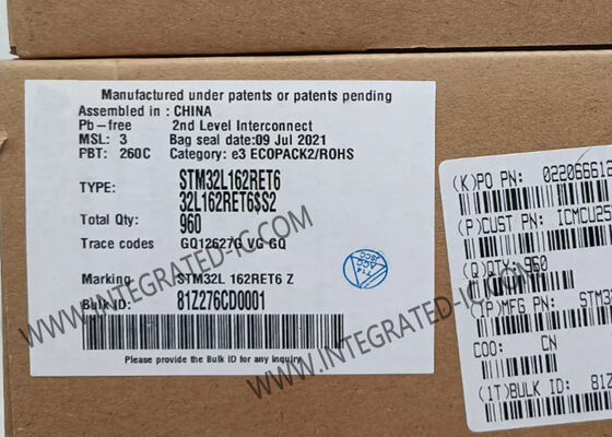 میکروکنترلر STM32L162RET6 با پردازنده ARM Cortex-M3 با سرعت 32 مگاهرتز، حافظه فلش 512 کیلوبایت و 51 پین ورودی/خروجی