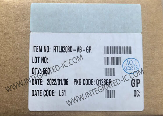 آی‌سی اترنت RTL8208D-VB-GR، ترانسیور اترنت هشت کاناله 8 پورت 10/100 مگابیت بر ثانیه با رابط RS8MII