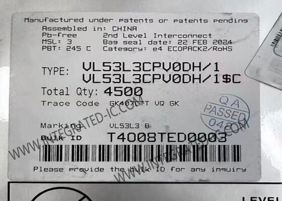 حسگر زمان پرواز VL53L3CPV0DH/1 با تشخیص چند هدفه، برد 3 متری و تصحیح خودکار لکه