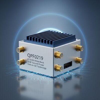 QPF0219 ماژول ارتباطات بی سیم 2-18 GHz باند گسترده 10 وات انتقال قدرت با تکنولوژی GaN-on-SiC