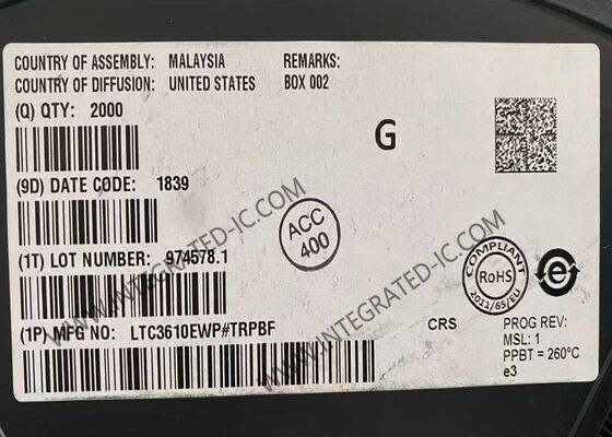 LTC3610EWP تراشه مدار یکپارچه 12A جریان خروجی 4V تا 24V محدوده ورودی یکپارچه مترادف مرحله پایین DC / DC