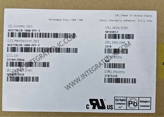 ACS770LCB-100B-PFF-T IC سنسور جریان یک کانال کاملاً یکپارچه