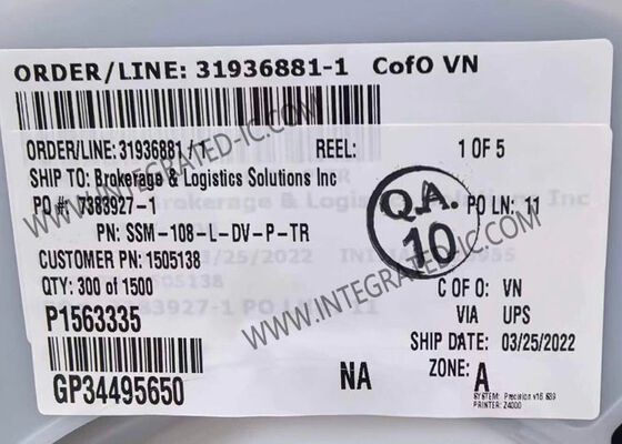 SSM-108-L-DV-P-TR کانکتورهای 0.100 " Pitch PCB Socket Strips 16POS Board To Board کانکتورهای