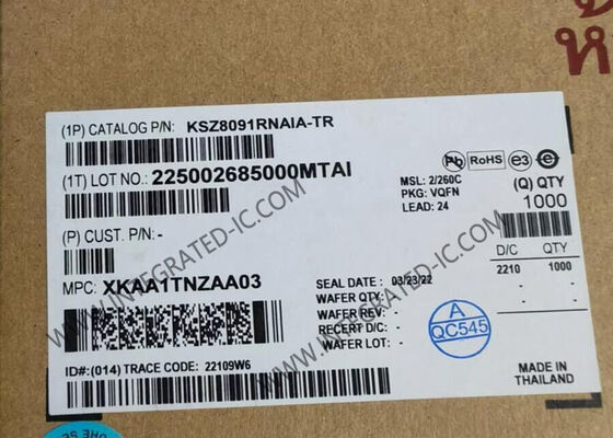 KSZ8091RNAIA Ethernet IC 10/100 Base-T/TX Ethernet Transceiver QFN-24 Ethernet PHY ها