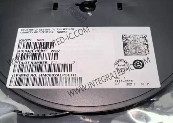 HMC802ALP3ETR چیپ مدار یکپارچه 1-بیتی کنترل دیجیتال Attenuator با 20dB Attenuation و 0.6 dB Step Size
