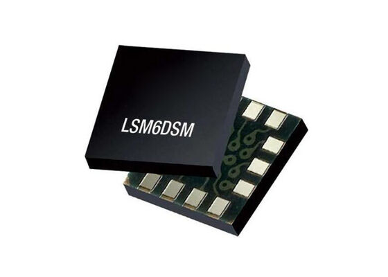 LSM6DSM Sensor IC 6-Axis IMU با وضوح 16 بیتی 650 uA جریان و محدوده عملیاتی -40 °C ~ 85 °C