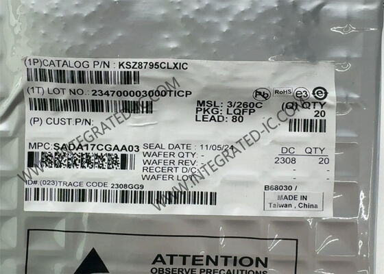 IC Ethernet KSZ8795CLXIC یکپارچه 5-Port Ethernet Switch LQFP-80 تراشه ایترن