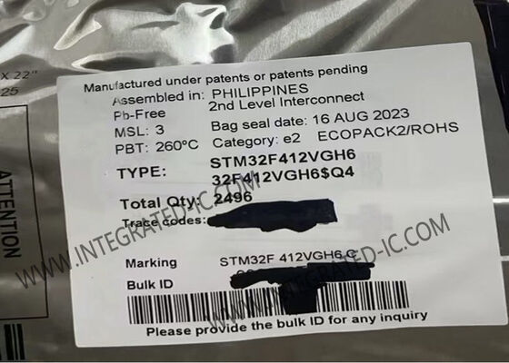میکروکنترلر MCU STM32F412VGH6 میکروکنترلرهای جاسازی شده تک هسته ای