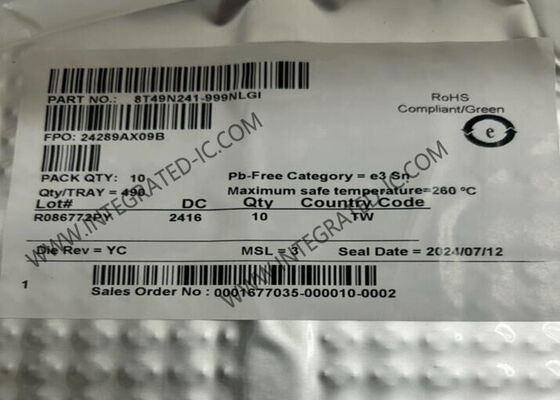 تراشه مدار یکپارچه 8T49N241-999NLGI با مترجم ساعت 1GHz FemtoClock NG در بسته QFN40