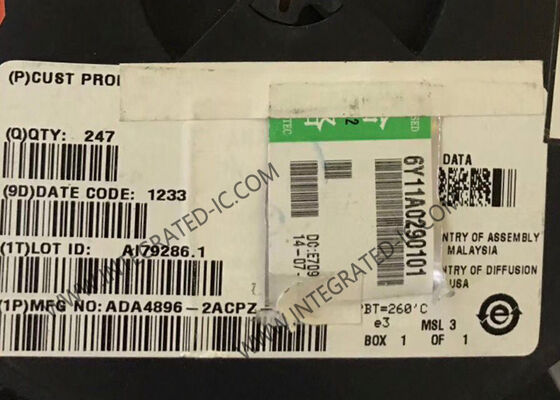 تراشه مدار مجتمع ADA4896-2ACPZ، تقویت کننده بازخورد ولتاژ با سرعت بالا، خروجی ریل به ریل، نویز کم، LFCSP-8