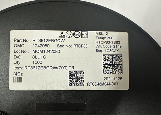 تراشه مدار یکپارچه RT3612EBGQW کنترل کننده PWM دو مرحله ای با دو درایور یکپارچه