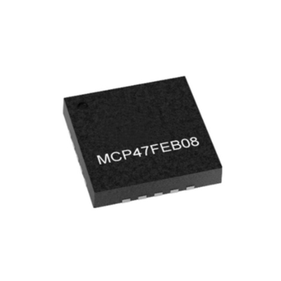 تراشه مدار یکپارچه MCP47FEB08-E/MQ 8-bit تبدیل کننده های دیجیتال به آنالوگ QFN-20