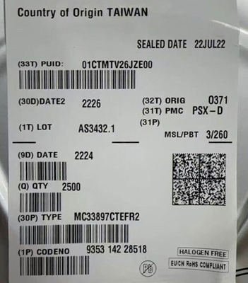 MC33897CTEFR2 چیپ مدار یکپارچه 500mV Single-Wire Can Transceiver SOIC-14
