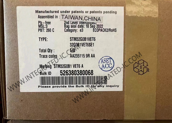 میکروکنترلرهای ARM IC STM32G0B1VET6 32-LQFP میکروکنترلرهای اصلی 64 مگاهرتز