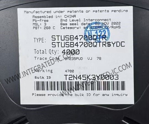 STUSB4700QTR چیپ مدار یکپارچه 400kb/s کنترلر مستقل USB PD QFN-24