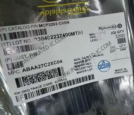 MCP3202-CI/SN چیپ مدار یکپارچه 12 بیتی 100kSPS دو کانال آنالوگ به کنورتر دیجیتال