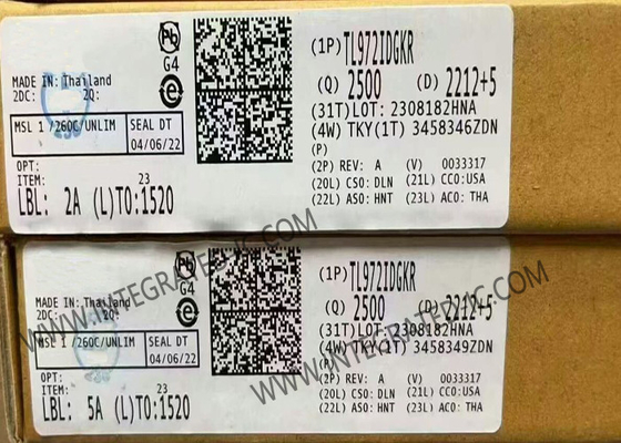 TL972IDGKR چیپ مدار یکپارچه دوگانه 12V 12MHz تقویت کننده های عملیاتی کم سر و صدا