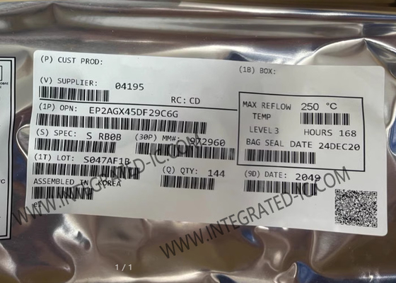 رشته برنامه ریزی قابل دروازه آرایه EP2AGX45DF29C6G 3.35Mbit FPGA برنامه نویسی قابل منطق تراشه