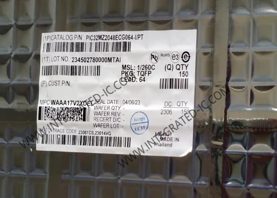 میکروکنترلر MCU PIC32MZ2048ECG064-I/PT 32 بیتی میکروکنترلر IC با رابط های گرافیکی