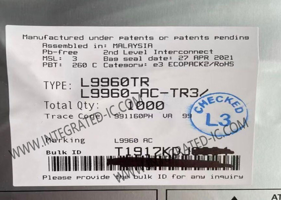 تراشه مدار یکپارچه L9960TR خودرو SPI برنامه نویسی DC راننده موتور برش