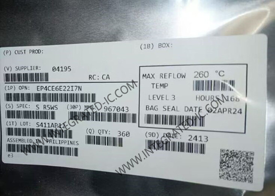 آرایه دروازه قابل برنامه ریزی میدان EP4CE6E22I7N Cyclone IV E FPGA IC LQFP144 تراشه FPGA
