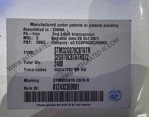 STM32G070CBT6TR میکروکنترلر MCU 32 بیتی 64MHz اصلی ARM Cortex M0 MCU