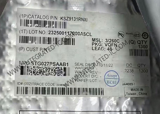 تراشه آی سی KSZ9131RNXI فرستنده و گیرنده اترنت گیگابیتی 48-QFN بسته سطحی