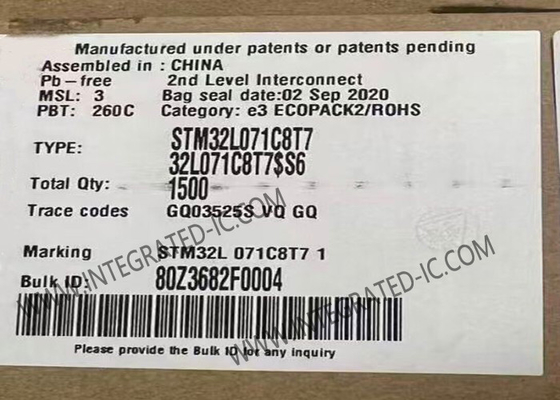 میکروکنترلر MCU STM32L071C8T7 تا 32MHz STM32 MCU Ultra Low Power LQFP-48