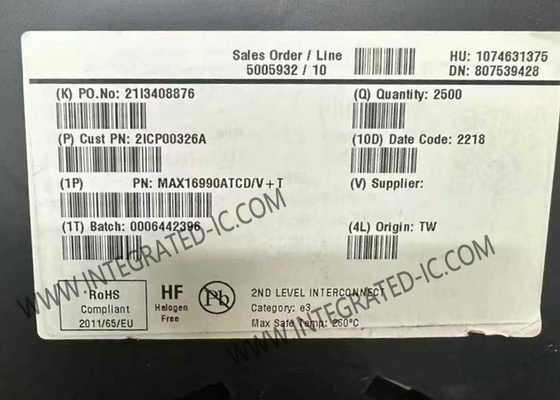 چیپ مدار یکپارچه MAX16990ATCD 36V 2.5MHz کنترل کننده های تقویت خودرو