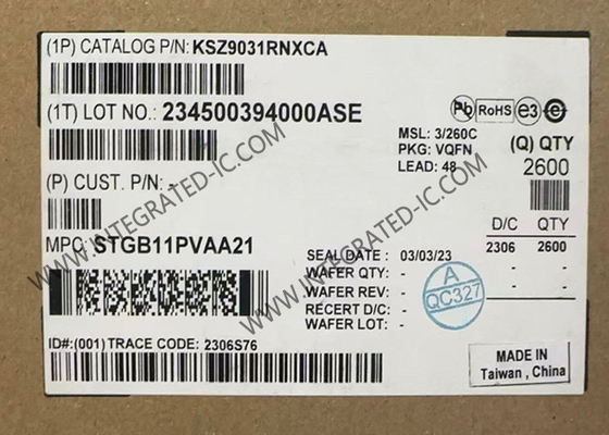 KSZ9031RNXCA Ethernet IC Gigabit Ethernet Transceiver QFN48 سه سرعت Ethernet PHY ها