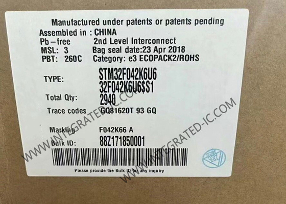 STM32F042K6U6 میکروکنترلر MCU 32Bit Single Core MCU 48MHz MCU جاسازی شده