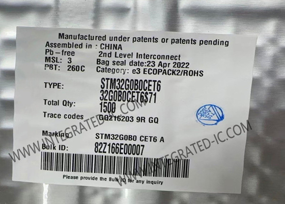 آی سی میکروکنترلرهای جاسازی شده STM32G0B0CET6 32 بیتی تک هسته ای 64 مگاهرتز 512 کیلوبایت