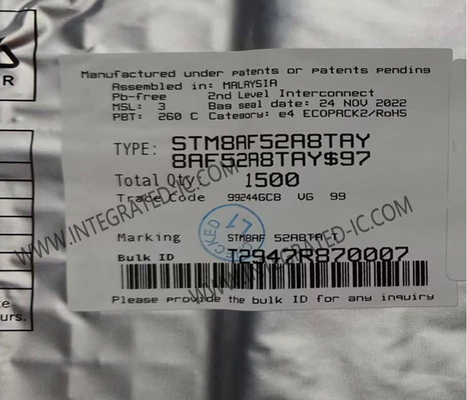 ریزکنترل‌گر STM8AF52A8TAY MCU 8Bit ریزکنترل‌کننده‌ها 24MHz خودرویی 8Bit MCU