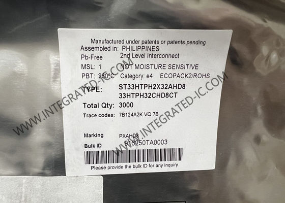 تراشه مدار مجتمع ST33HTPH2X32AHD8 رابط SPI تکامل بلند مدت دستگاه TPM 2.0