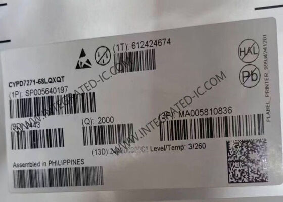 CYPD7271-68LQXQT تراشه مدار یکپارچه دو پورت USB-C تحویل برق و DC-DC کنترل کننده