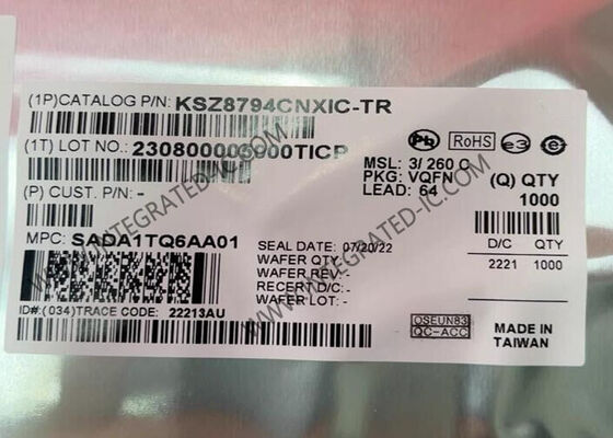 KSZ8794CNXIC Ethernet IC 4-Port Managed Ethernet Switch Chip در بسته QFN-64